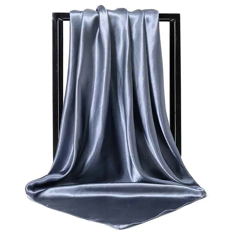 Luxury Silk Scarf - Elegant Solid Satin Shawl & Hijab