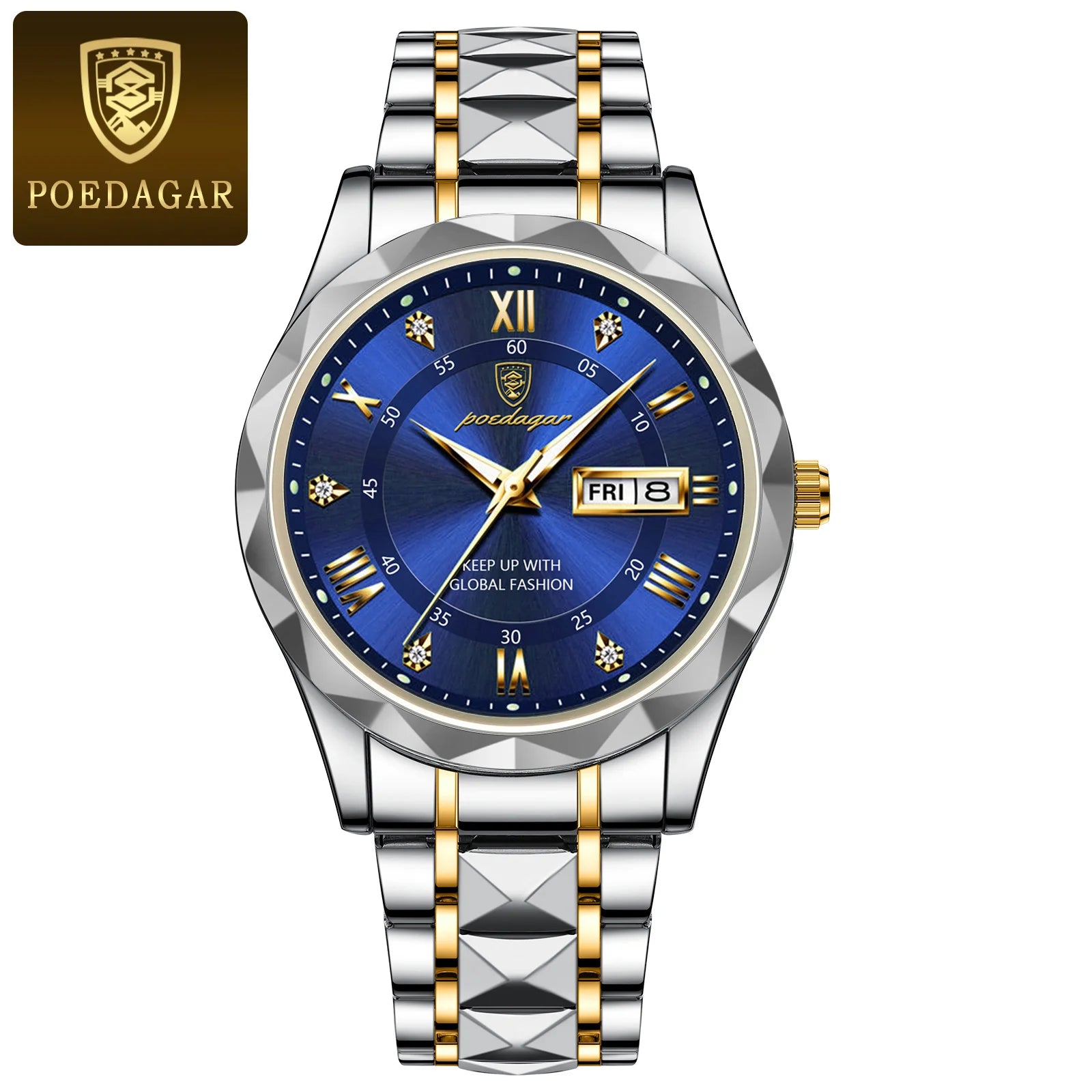 Luxury Men's Quartz Watch - Date & Week Display