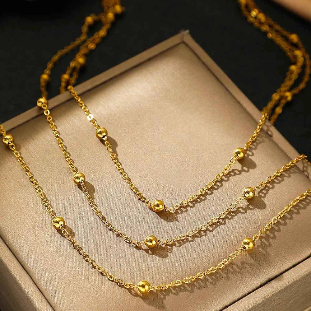 Elegant Multi-Layer Stainless Steel Necklace - Premium Women's Jewelry