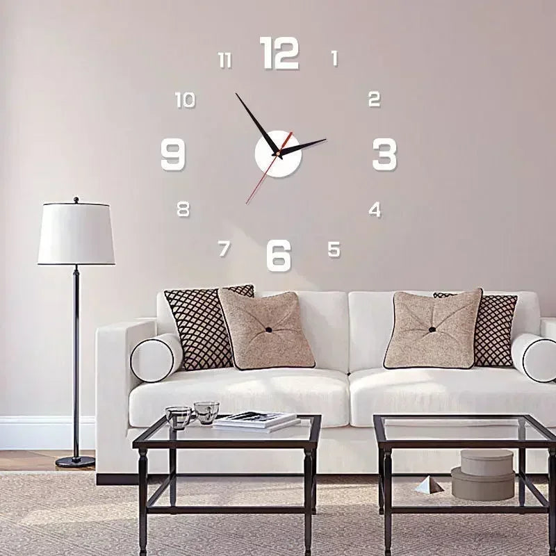 Elegant Modern Large Wall Clock - 3D DIY Quartz Design