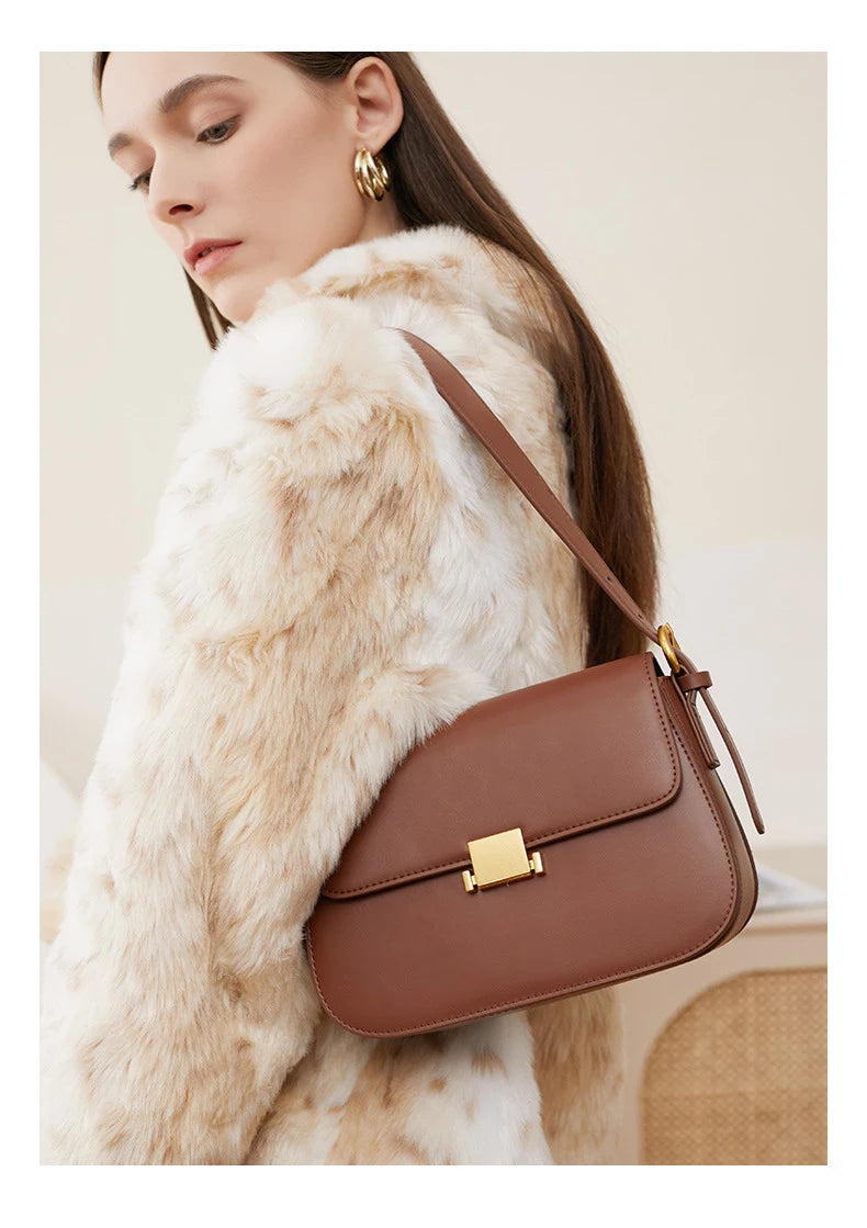 Elegant Designer Leather Shoulder Bag - Luxury Crossbody