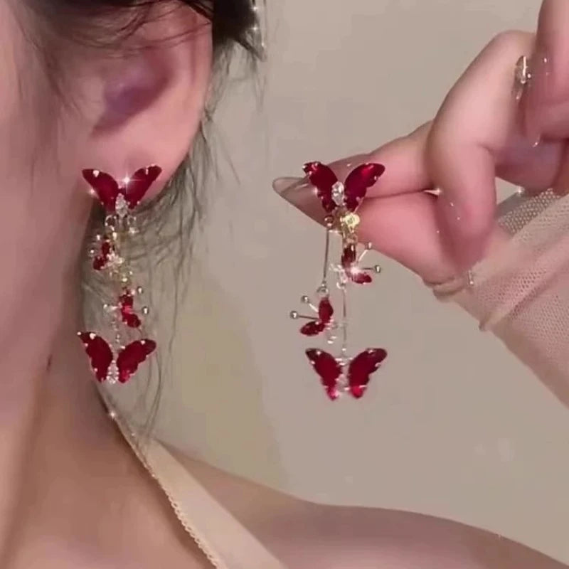 Elegant Butterfly Tassel Earrings - Premium Light Luxury Jewelry