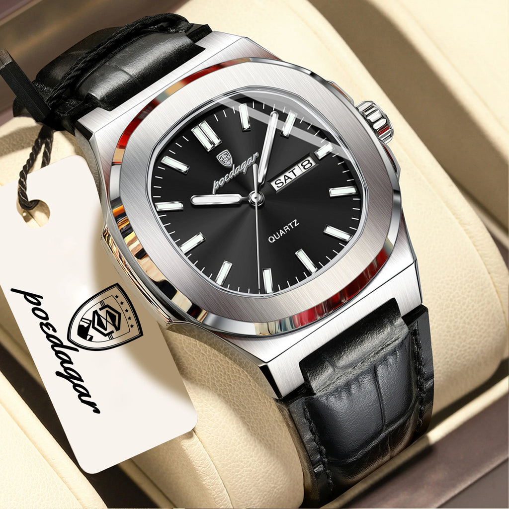 Luxury Square Men's Quartz Wristwatch - Waterproof & Luminous
