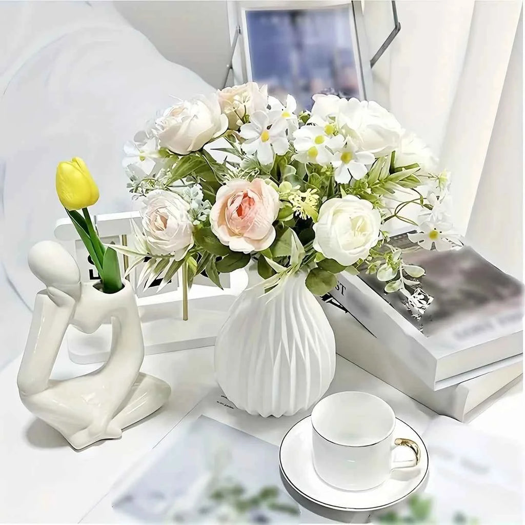 Elegant Plastic Home Vase - Modern Minimalist Decor