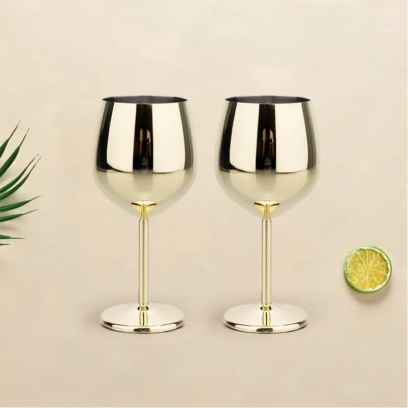 Elegant Stainless Steel Wine Goblet - Durable Metal Cup
