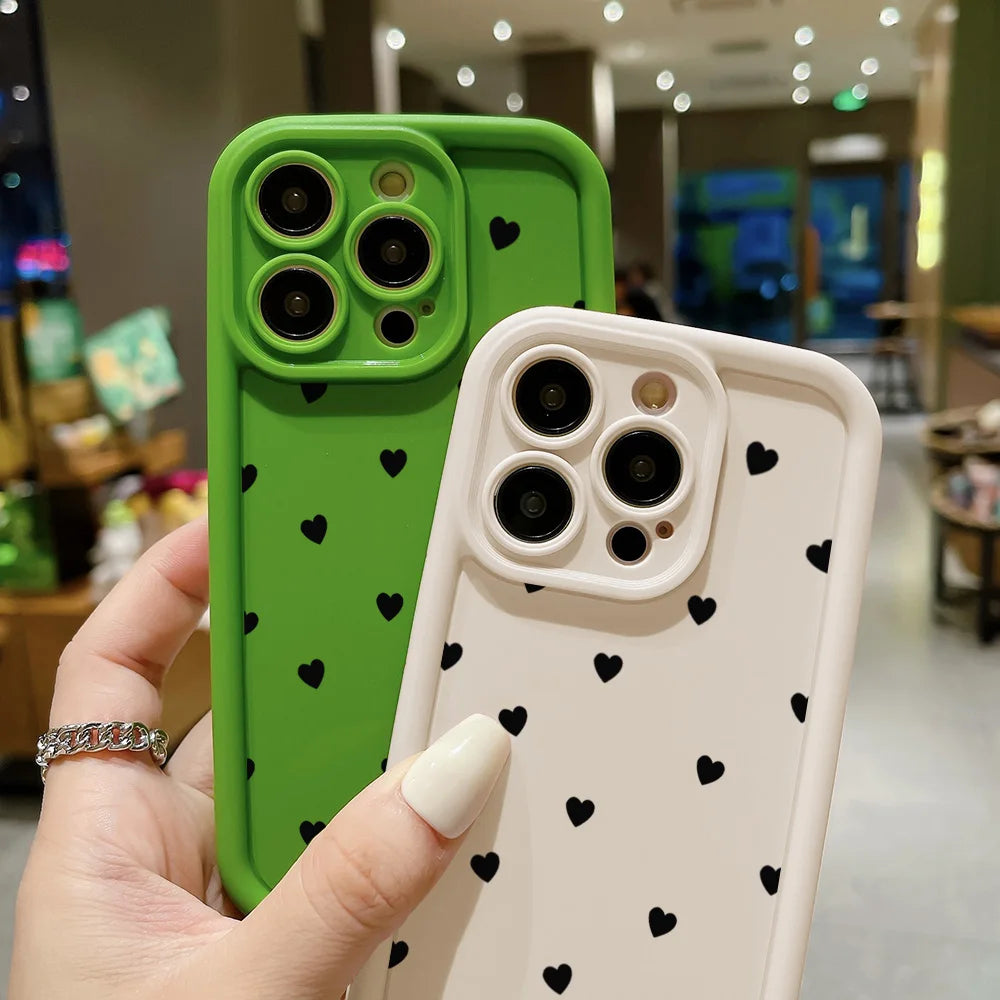 Premium Love Heart iPhone Case - Shockproof Soft Silicone Cover