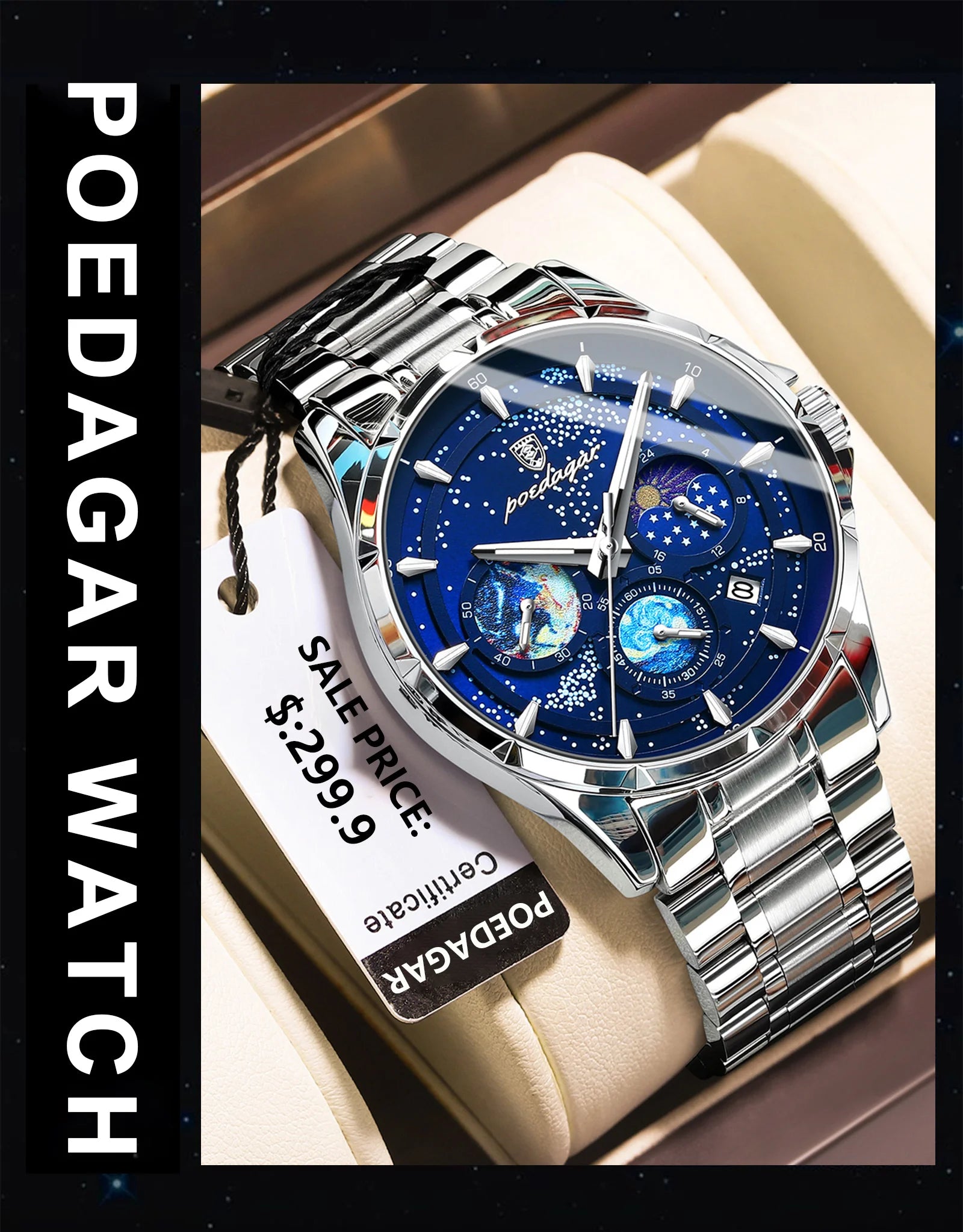 Luxury Men's Quartz Watch - Chronograph & Luminous