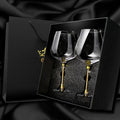 Luxury Crystal Wine Glasses - set of tall, clear crystal flutes for red wine and champagne