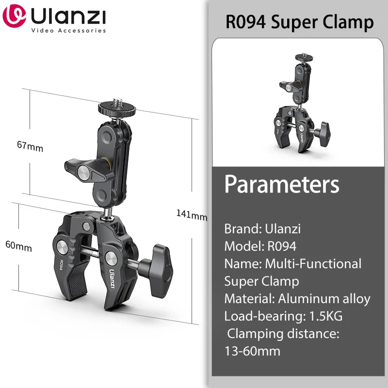 Professional Metal Super Clamp - Secure Camera & Light Mount