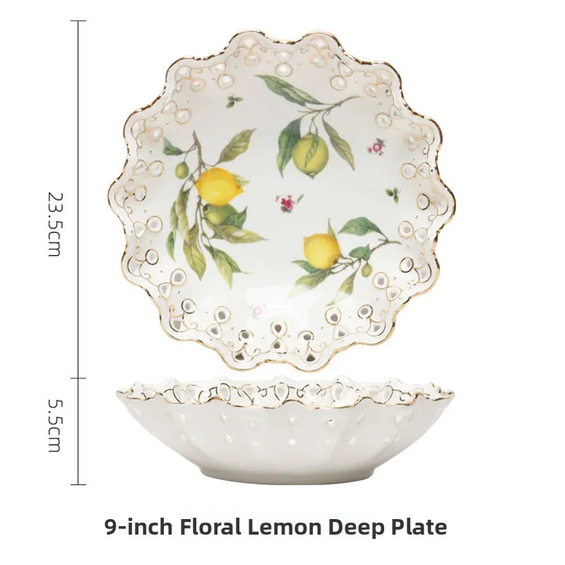Elegant Ceramic Dinner Plate - European Style Round Dish