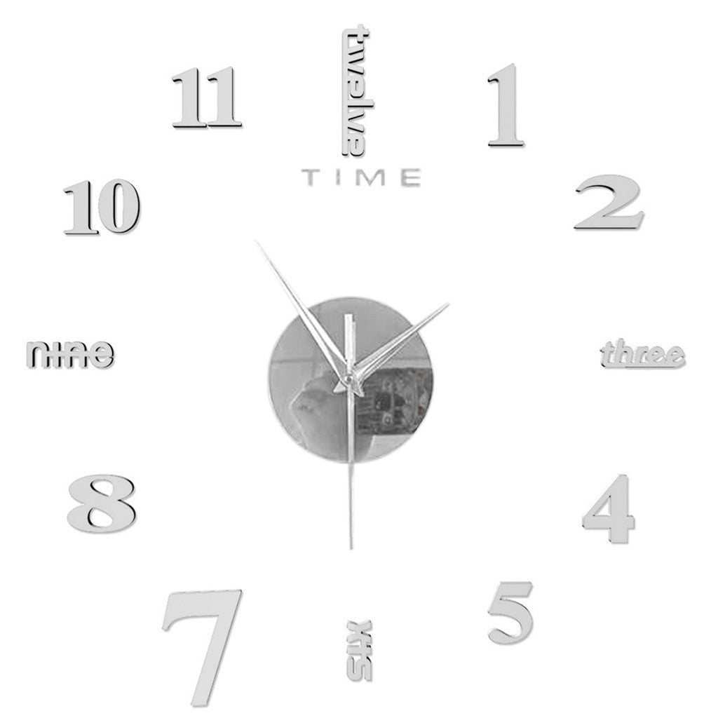 Elegant DIY Wall Clock - Mute Digital Sticker Design