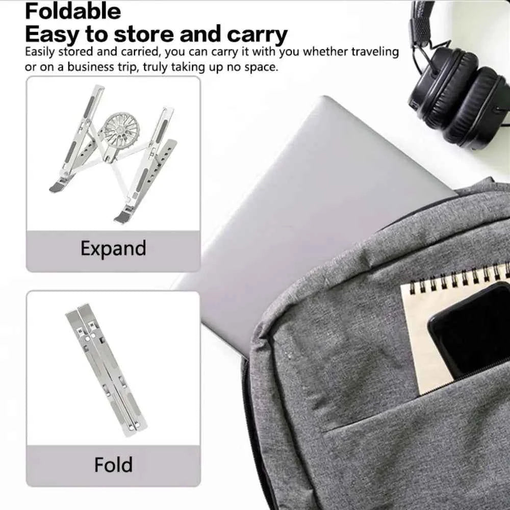 Universal Foldable Laptop Cooling Stand - Aluminum Notebook Bracket