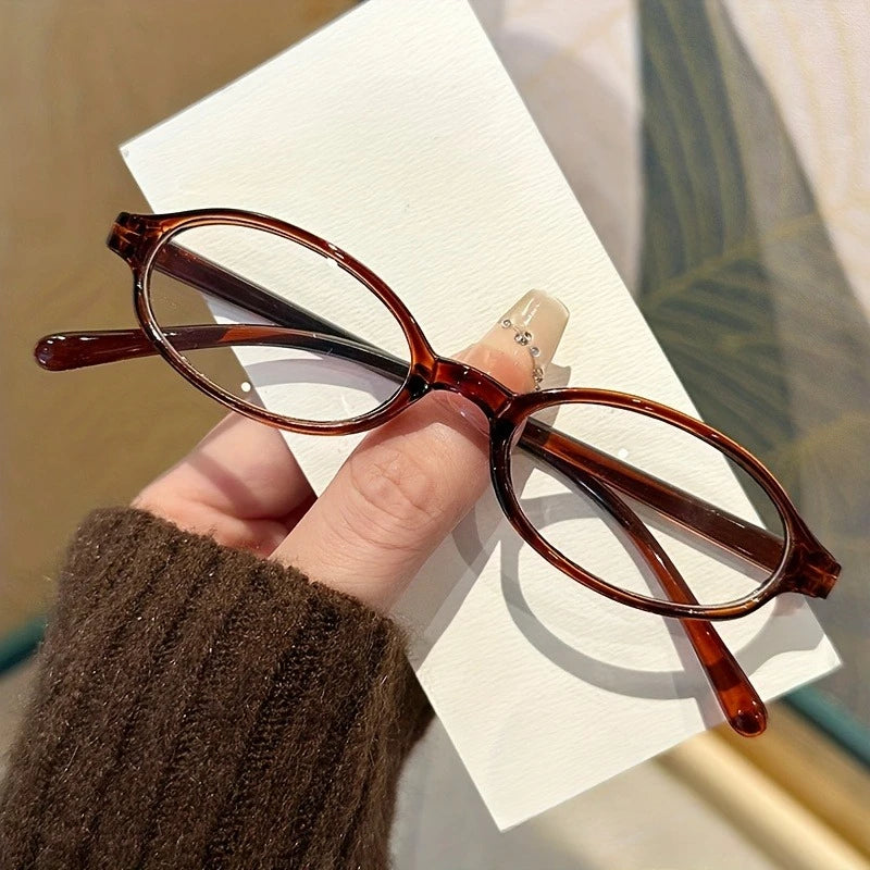 Vintage Anti Blue Light Glasses - Retro Oval Frame for Women