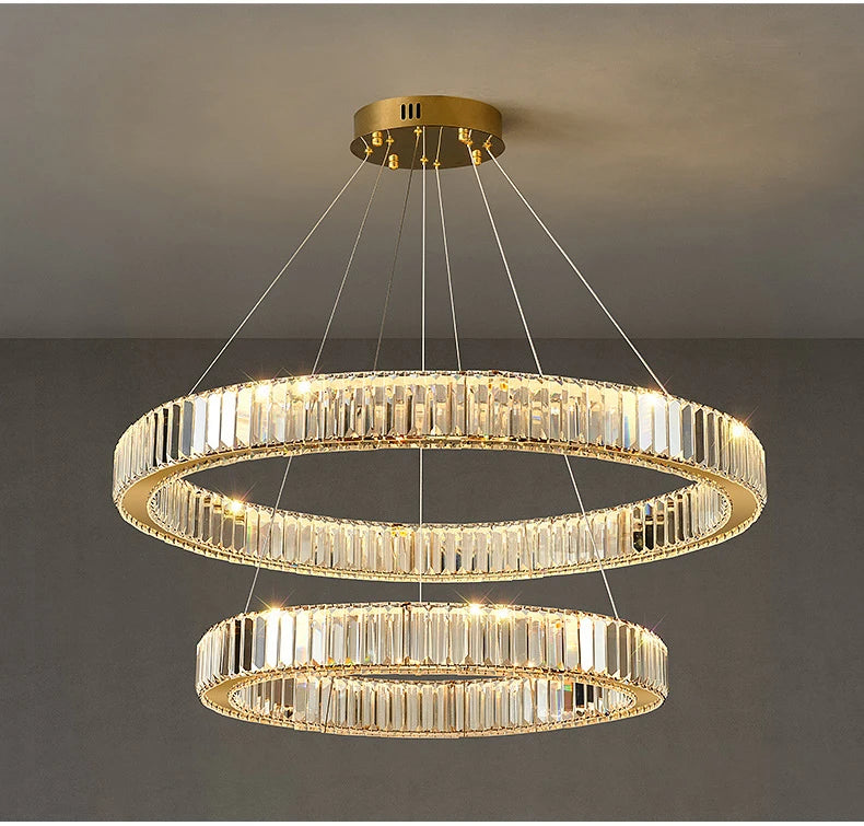 Elegant Crystal Ring Chandelier - Modern Dining Room Lighting