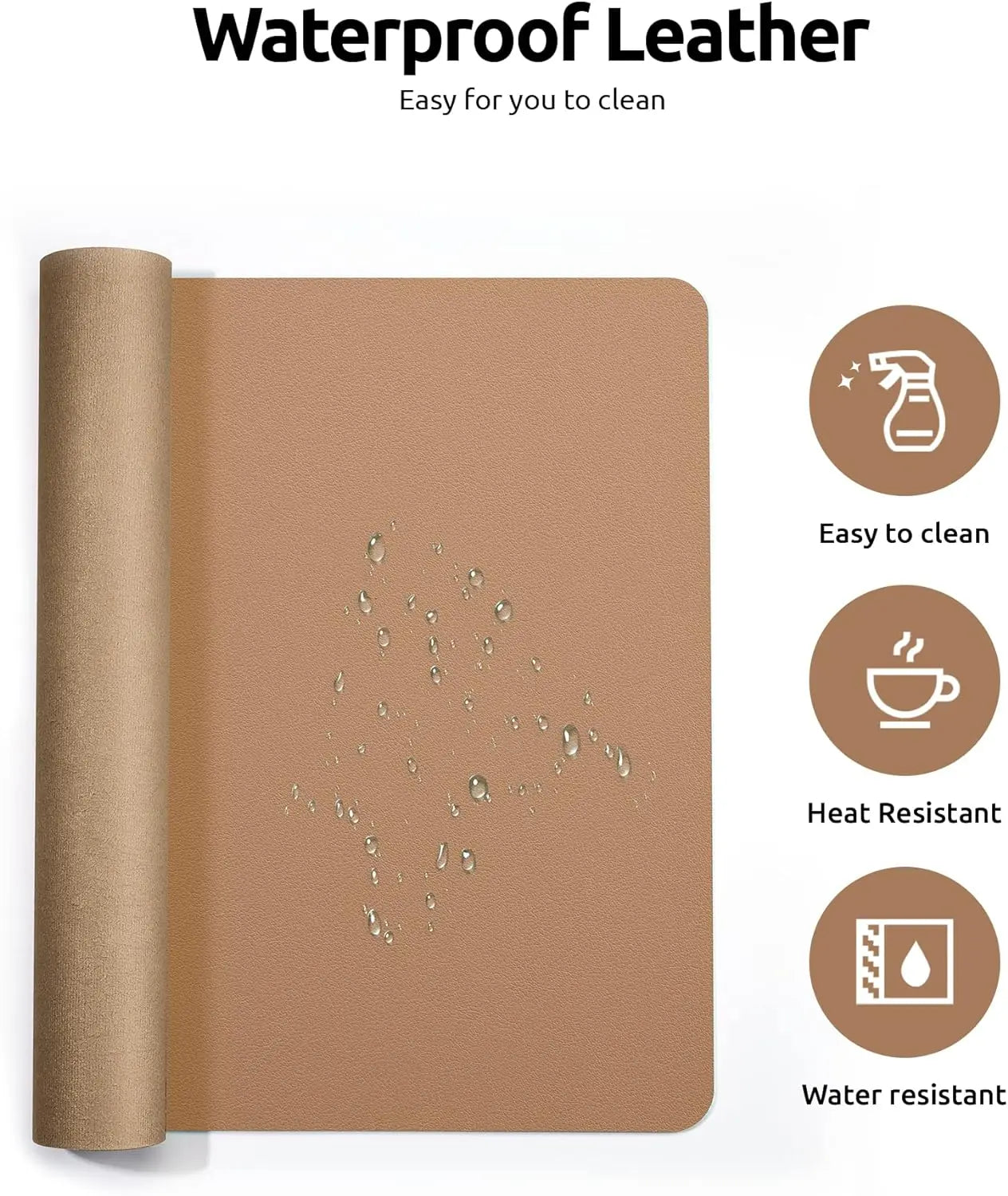 Premium Leather Desk Mat - Large Office Computer Protector