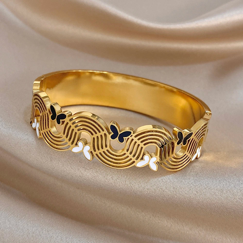 Elegant Butterfly Cuff Bracelet - Premium Stainless Steel