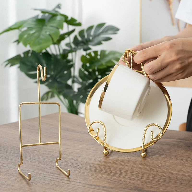 Elegant Metal Tea Cup Rack - Coffee & Tea Storage