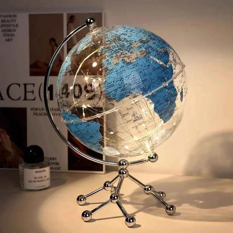 Elegant Modern Globe Ornament - Sailboat Metal Sculpture