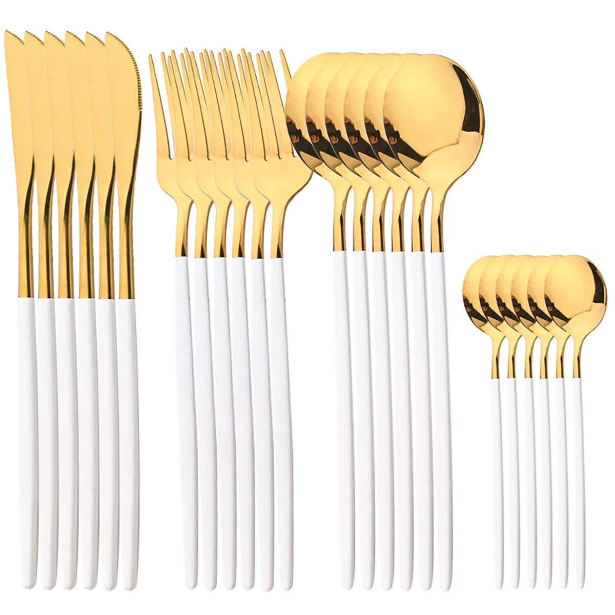 Elegant Gold Stainless Steel Flatware Set - 24 Piece