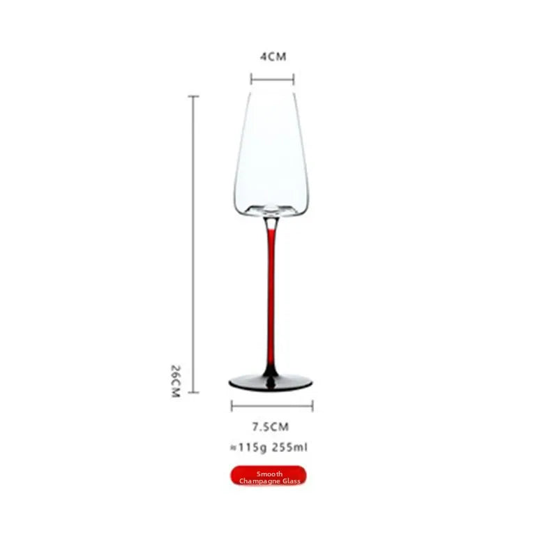 Elegant Burgundy Wine Glasses - Crystal Long Stem Design