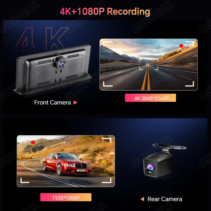 K2 Pro 4K Dash Cam - Wireless CarPlay & Android Auto