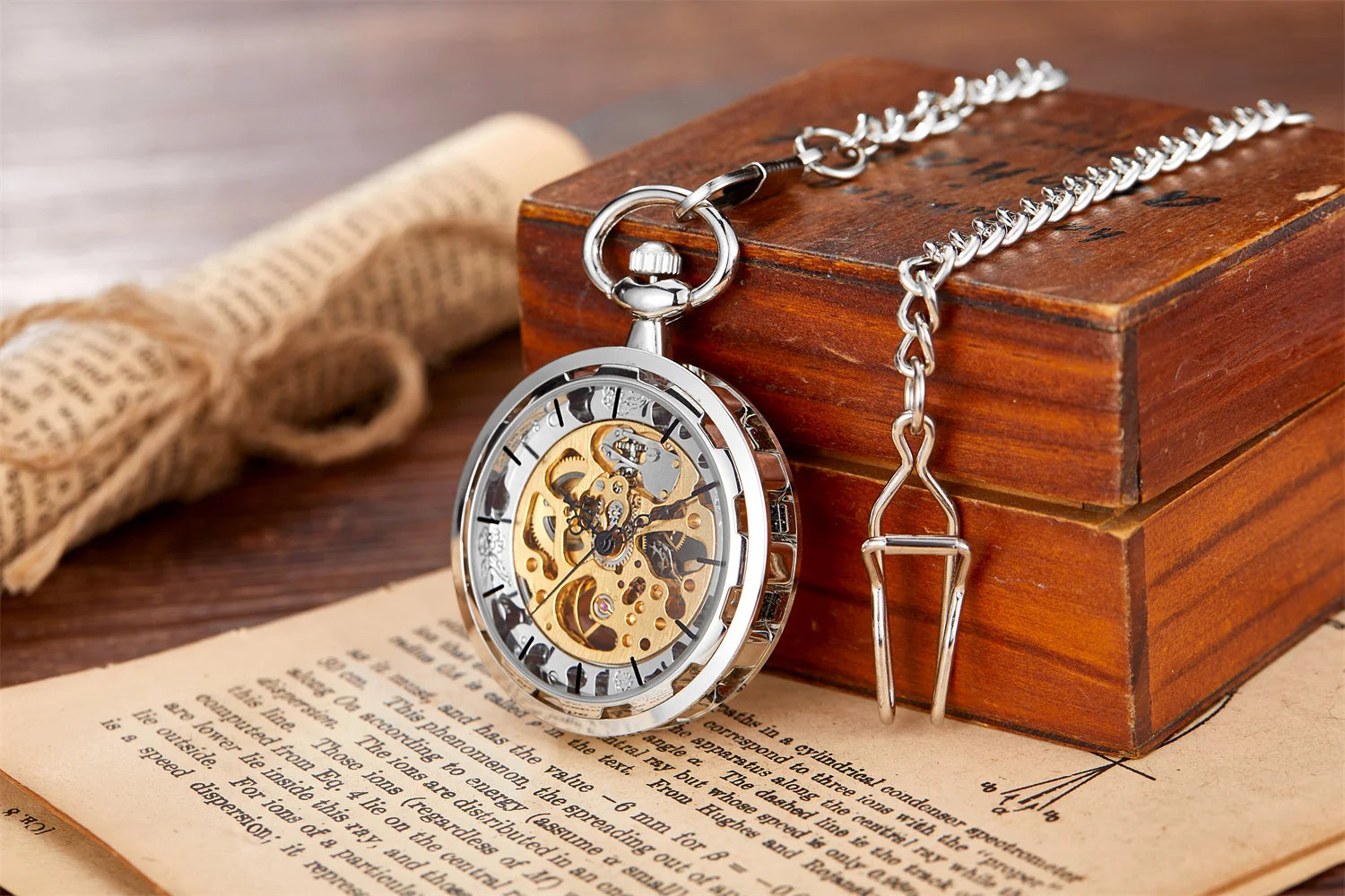 Luxury Mechanical Pocket Watch - Hollowed Gold Design