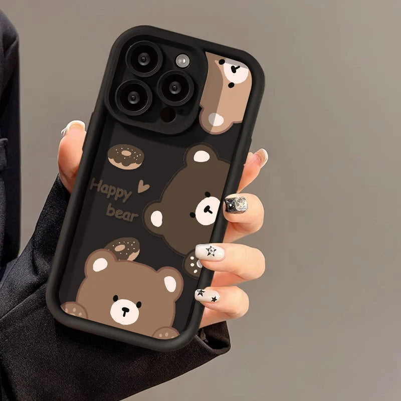 Premium Cute Bear iPhone Case - Shockproof Silicone Protection