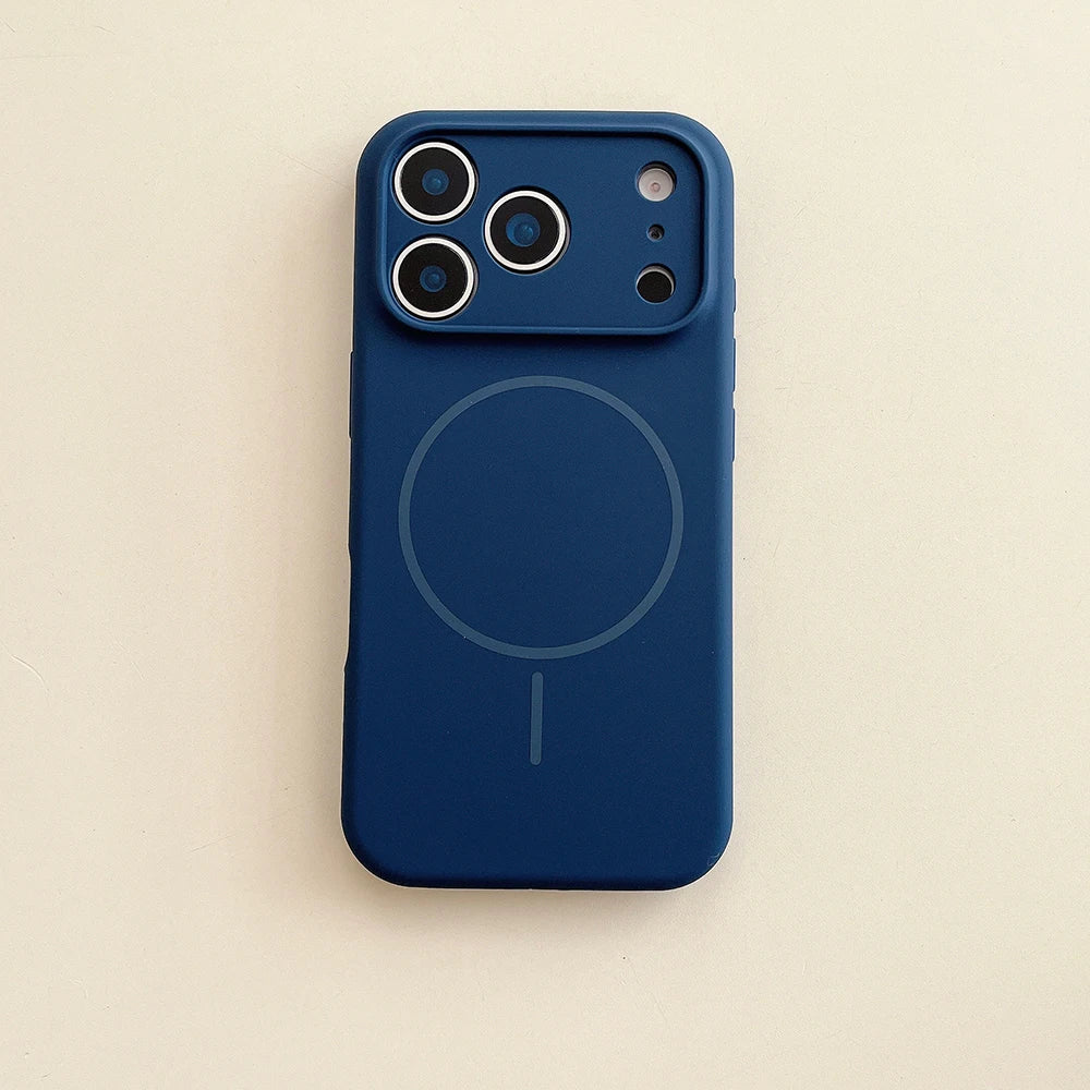 Luxury Magnetic Silicone Phone Case with Lens Protection