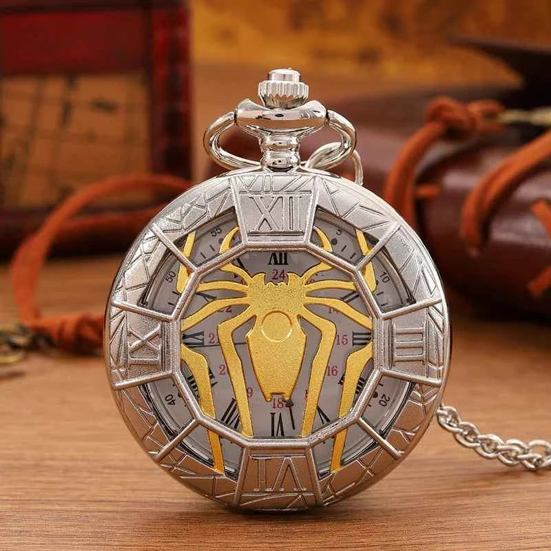 Vintage Pocket Watch - Antique Skeleton Spider Roman Numerals
