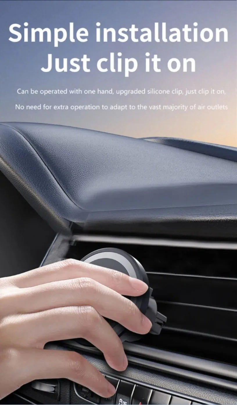 Premium Magsafe Car Wireless Charger - 15W Fast Vent Mount