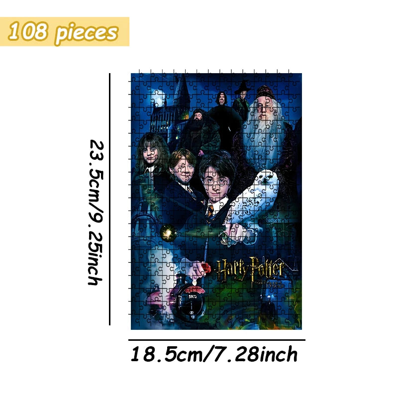 Premium Harry Potter Wooden Puzzle - Hogwarts Characters & Hedwig