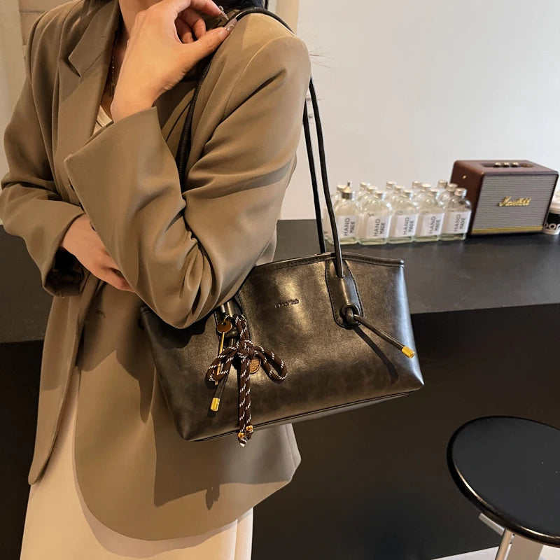 Women’s PU Leather Shoulder Bag - Y2K Retro Crossbody Bag Tote Handbag - Tulique