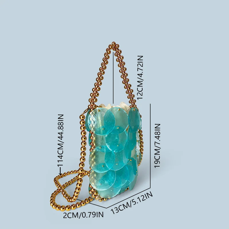Elegant Sparkle Bead Bag - Handmade Mermaid Princess Design