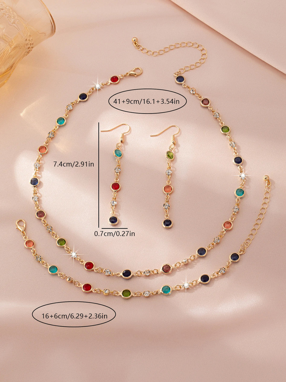 Elegant Luxury Jewelry Set - Necklace, Bracelet & Earrings