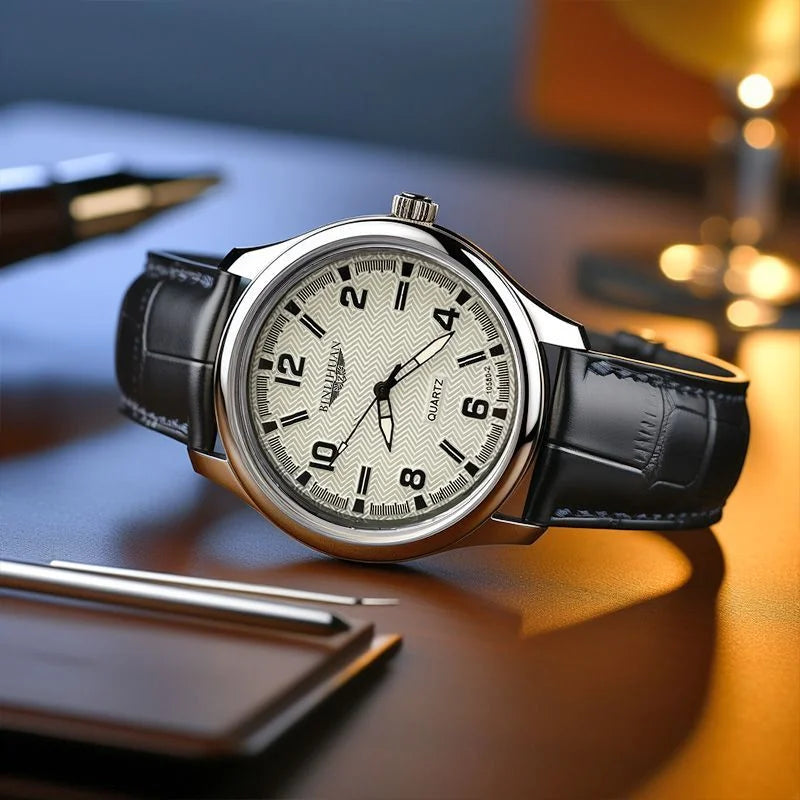 Luxury Leather Men's Watch - Elegant Business Timepiece