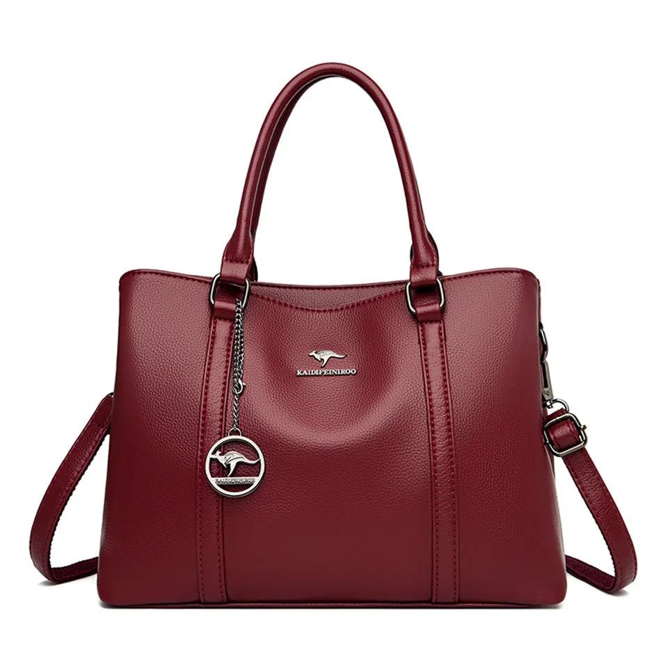 Luxury Leather Shoulder Bag - Elegant Crossbody Tote
