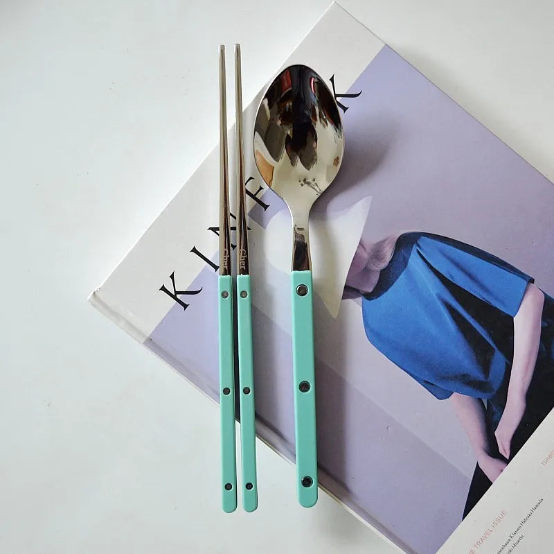 Elegant Korean Style Utensil Set - Premium 304 Stainless Steel