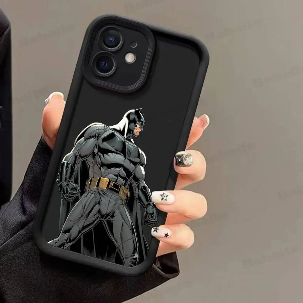 Premium Black Soft Phone Cover - Sleek Batman Design