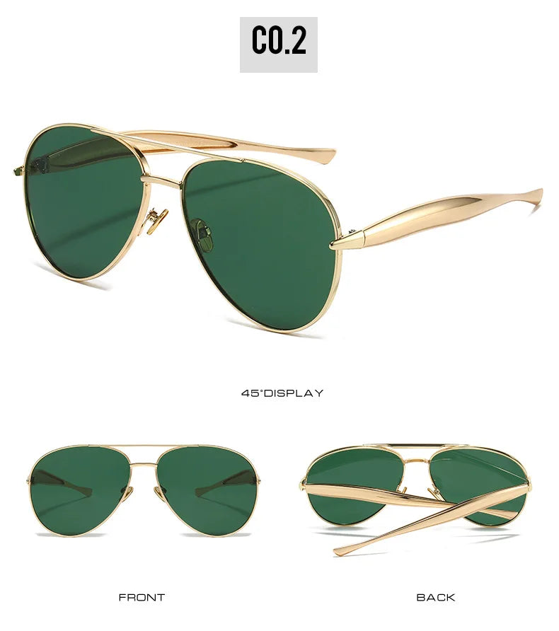 Luxury Pilot Aviation Sunglasses - UV400 Designer Eyewear
