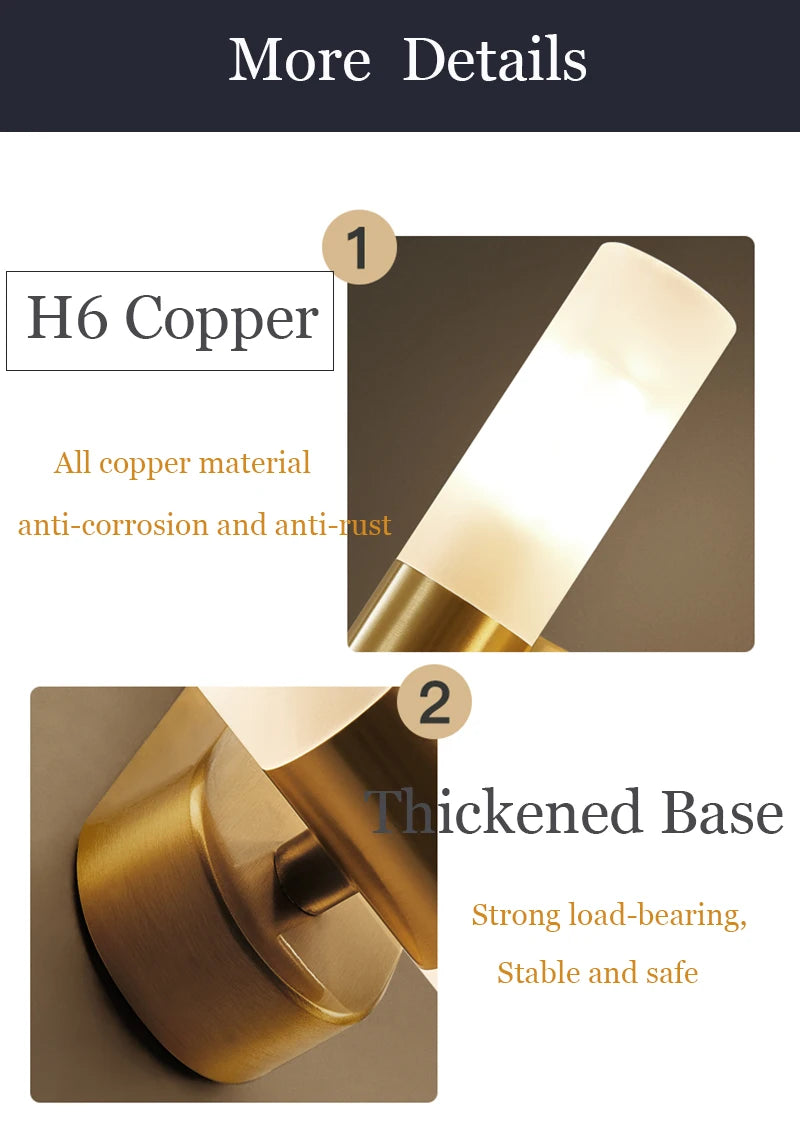 Luxury Gold Glass Wall Sconce - Elegant LED 12W Lighting