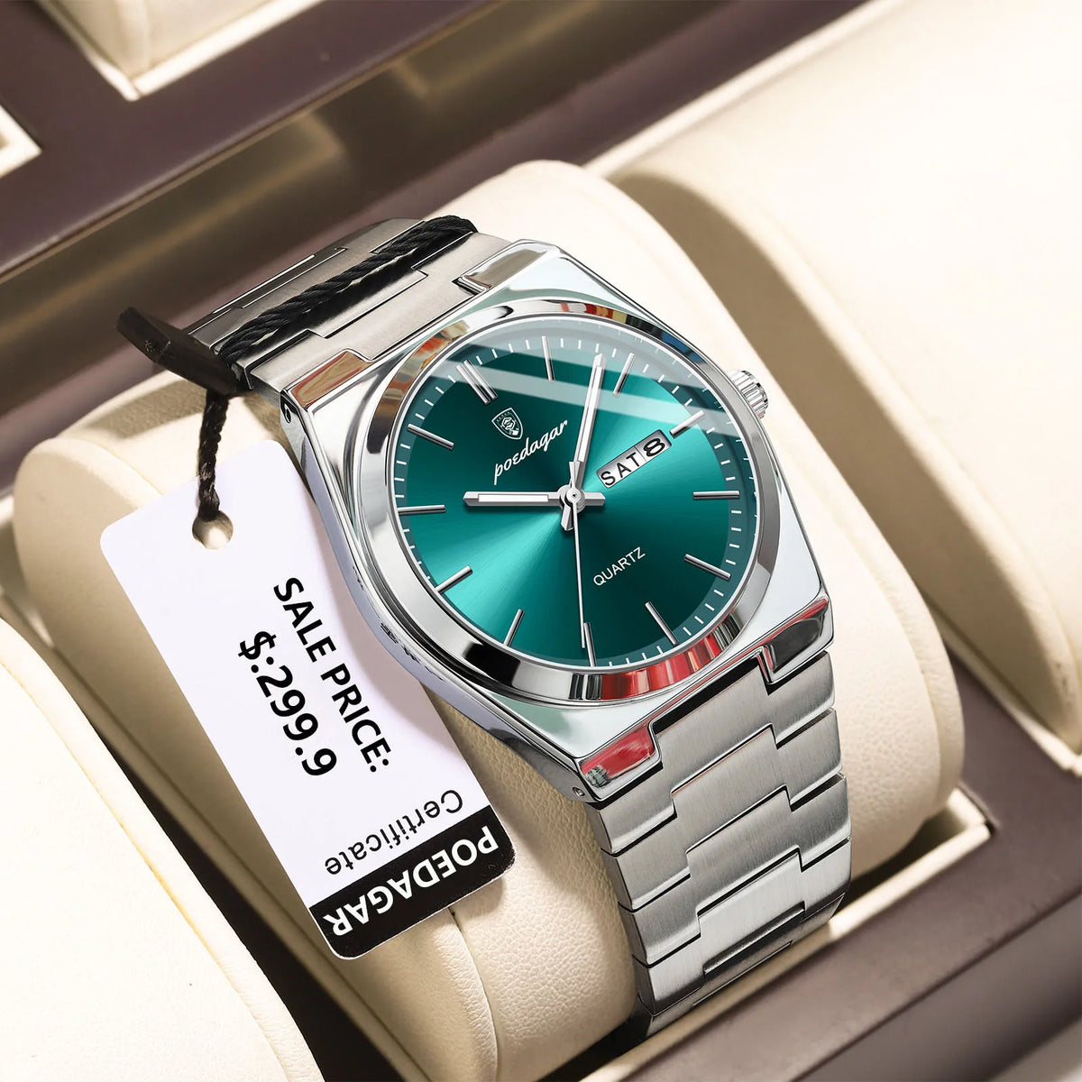 Luxury Men's Quartz Watch - Waterproof Stainless Steel Wristwatch