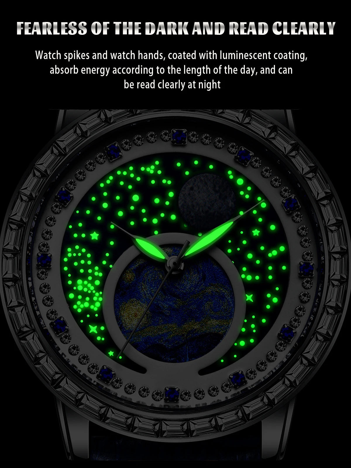 Luxury Men's Quartz Watch - Starry Sky Luminous Dial