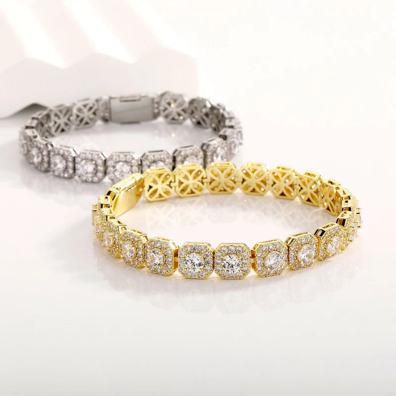 Luxury Men's Crystal Tennis Bracelet - Zirconia Pave