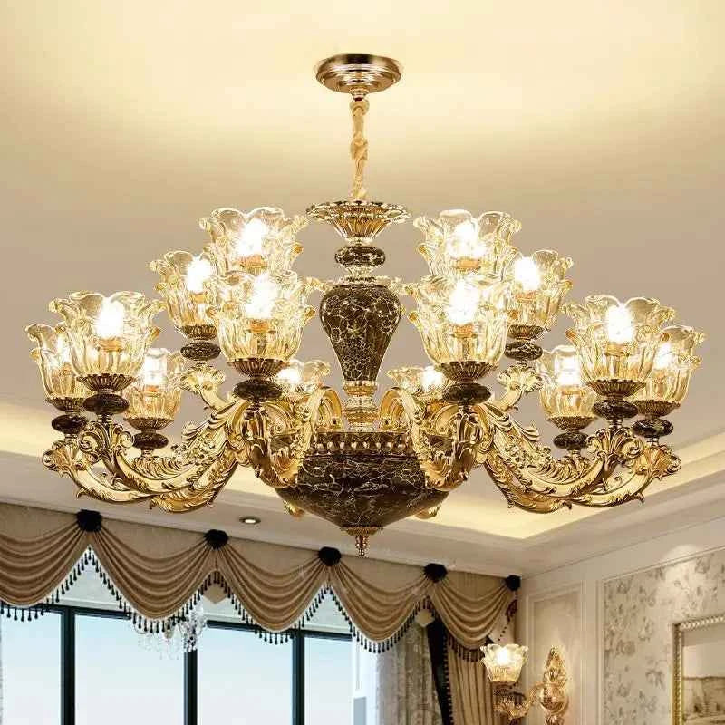 Elegant French Retro Chandelier - Grand Crystal Lighting