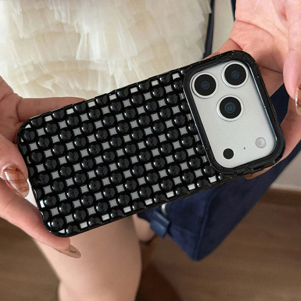 Elegant iPhone Pearl Case - Shockproof Silicone