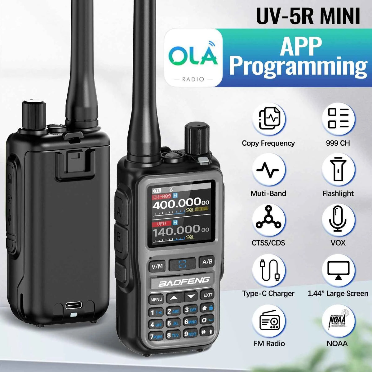 Professional Mini Walkie Talkie - Multi-Band & Bluetooth Two-Way Radio