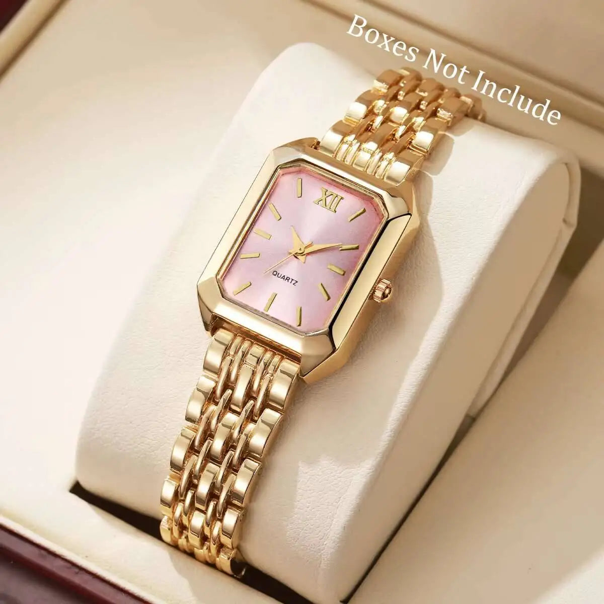 Elegant Women's Rectangle Quartz Watch - Luxury Analog Wristwatch