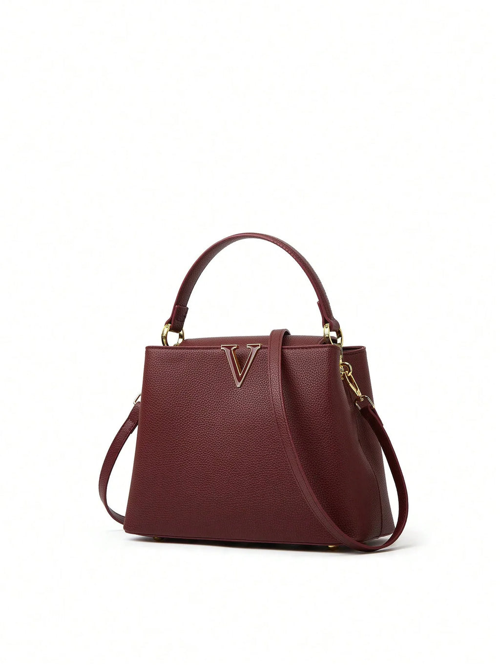 Elegant V-Shaped Bucket Bag - Trendy Women's Small Messenger