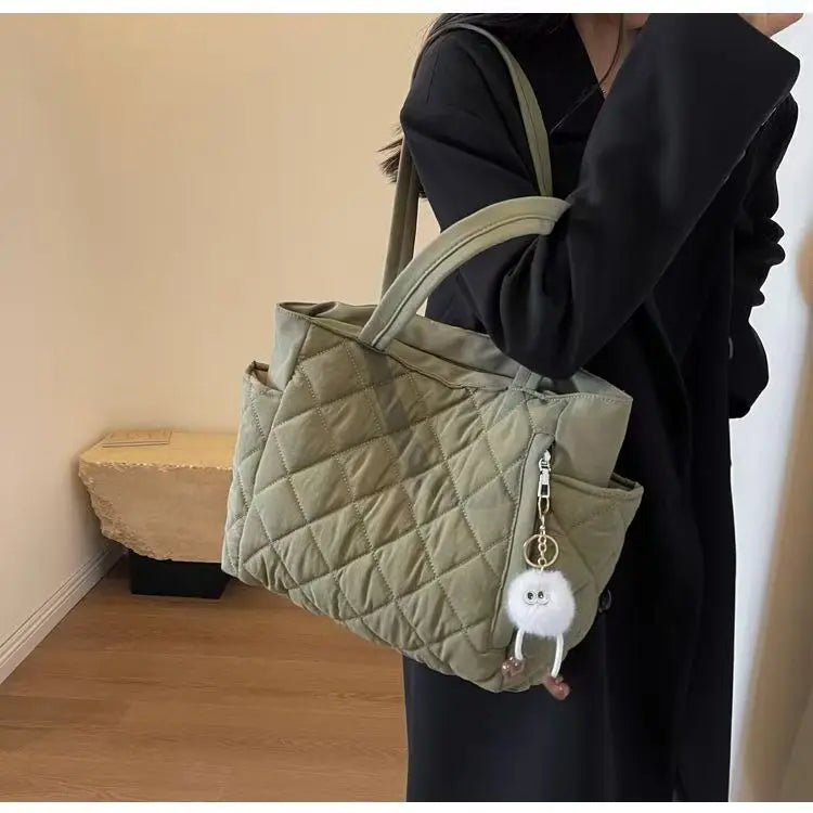 Elegant Quilted Tote Bag - Large Capacity Handbag