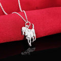 Elegant Sterling Silver Horse Necklace - 18 Inch Pendant